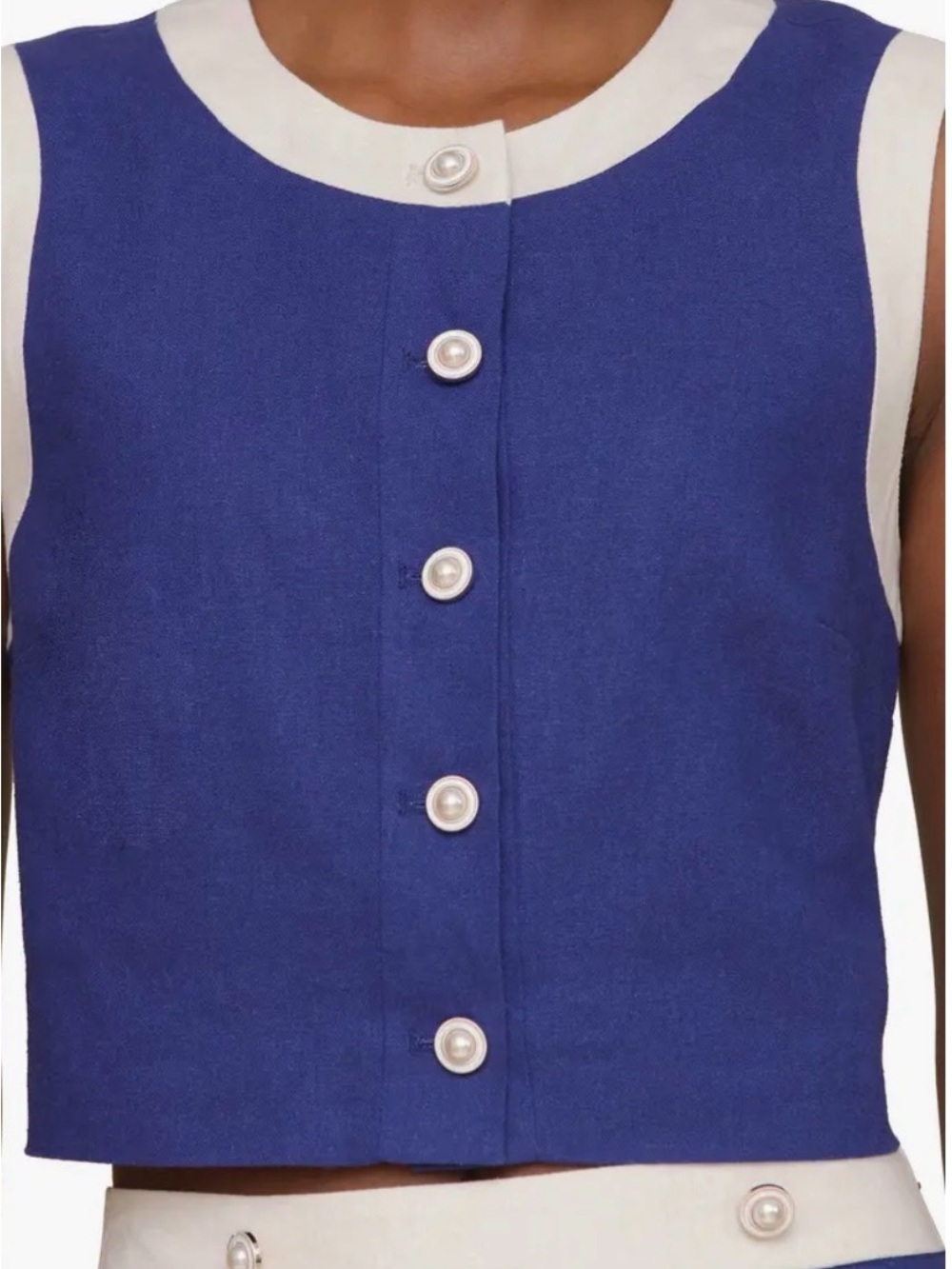 $99 Avec Le Filles Colorblock Crop Vest - Picture 2 of 7
